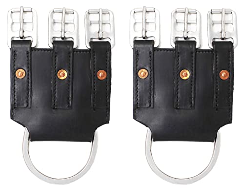 CHALLENGER Horse 2 Pcs Leather Western English 1" Three (3) Buckle Girth Converter 403GC04BK - color: Black