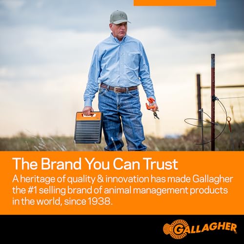 Gallagher S120 Lithium Solar Fence Charger | 1.2 Joule Energizer Powers Up to 35 Miles or 120 Acres | Solar Lithium Iron Phosphate Battery | Adaptive Power Control | Portable and Weather Resistant