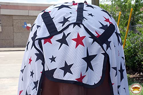 HILASON Horse Fly Sheet Breathable Mesh UV Protection Mosquito Bug Summer - color: Patriotic Us Flag, size: 84 In