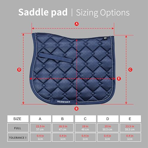 EQUINEWAVE Embossed All Purpose Saddle Pad | Cooling Performance Lining, Contoured Fit, Textured Design, English Riding - color: NAVY