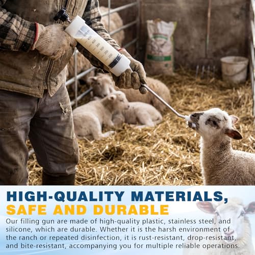 Threlaco 500ml 2 Pcs Drench Gun for Goats, Sheep & Cattle, Clear - color: Clear, size: 500ml