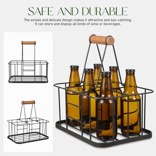 Cabilock Water Bottle Carrier Milk Bottle Holder Wire Metal Doorstep Milk Crate Basket for Farmhouse Kitchen Organizer Holder