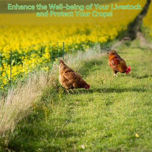 PPOLB Electric Poultry Fence Netting - 164'L x 47.5" H, Portable Movable Nets Mesh for Chickens, Ducks, Geese, Rabbits, Electric Fencing for Backyards, Homesteaders, Farms Ranches, and Gardens - size: 164'L x 47.5"H Poultry