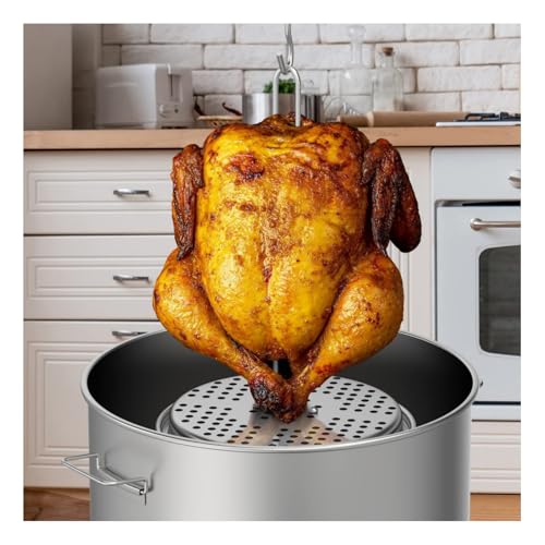 Food Grade Steel Turkey Roast Rack Turkey Stand Turkey Fryer Rack Kit Vertical Chicken Roast Fryer Turkey Stand Turkey Fryer Hanger - color: red