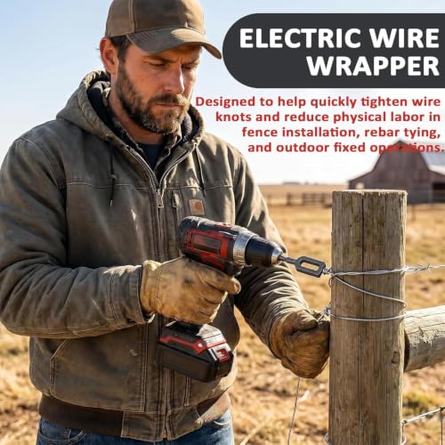 2 Pack Wire Twister Tool for Drill, Heavy Duty Drill Wire Twister with 1/4" Hex Shank for Fencing, Rebar Tying, and Construction, Alloy Steel