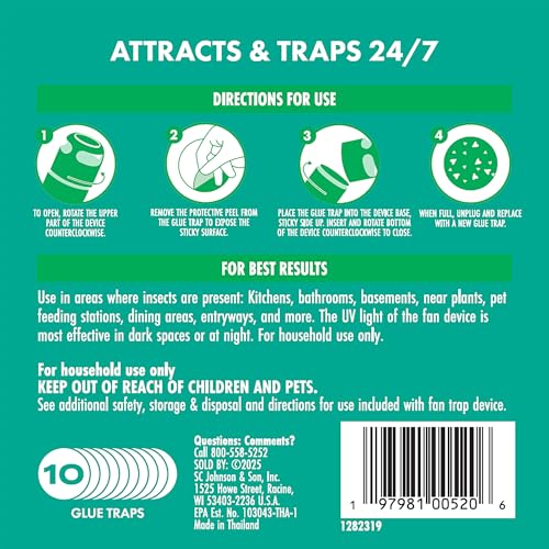 STEM Flying Insect Fan Trap Glue Refill Pads, 10 Count - size: 10 Count