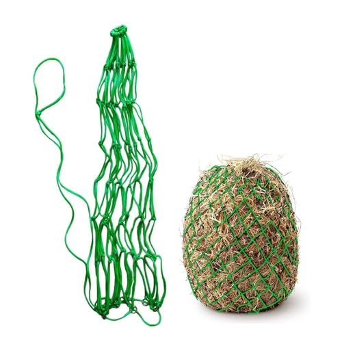Horse Hay Net Feeder, 36-Inch Length, 5-Inch Holes, Slow Feed Bag for Horses and Goats (GREEN01, 1pc) - color: GREEN01