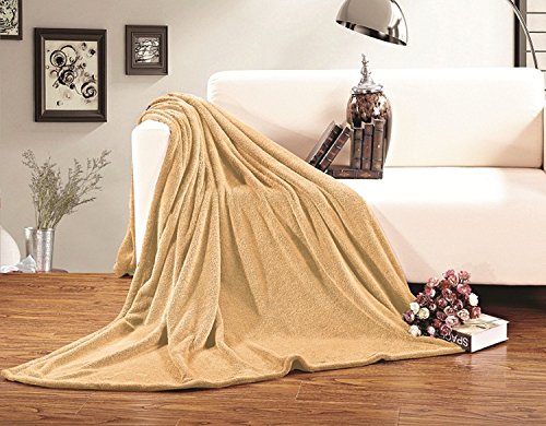 Elegant Comfort Micro-Fleece Ultra Plush Luxury Solid Blanket, King, Gold - color: Gold, size: King/Cal King