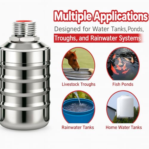 Automatic Float Valve for Water Tank, Tank Float Valve 1/2" & 3/4"