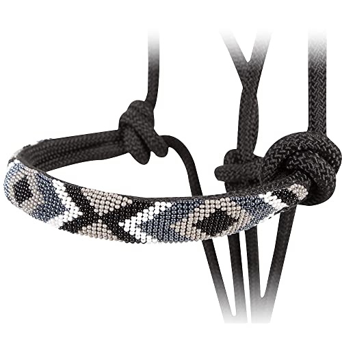 Cashel Beaded Nose Rope Halter w/9ft Lead Black
