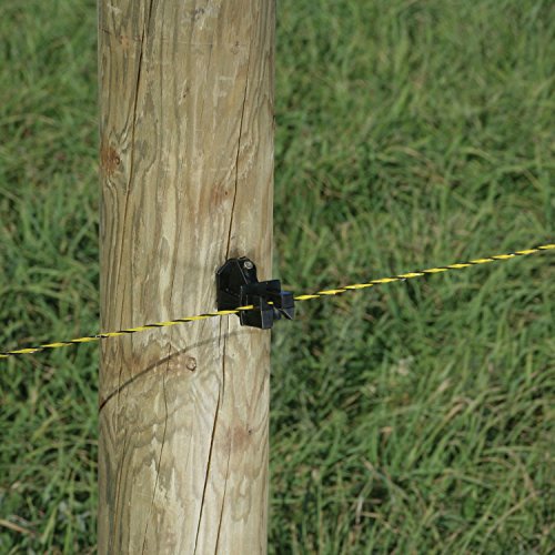 Zareba Slant Nail Insulator for Electric Fencing, 25 Pack - IWNB-Z, Black - Use with High-Tensile Steel and Aluminum Wire, Polywire, Polyrope Electric Fences - Nails Included - 25 Insulators - size: 25 Pack