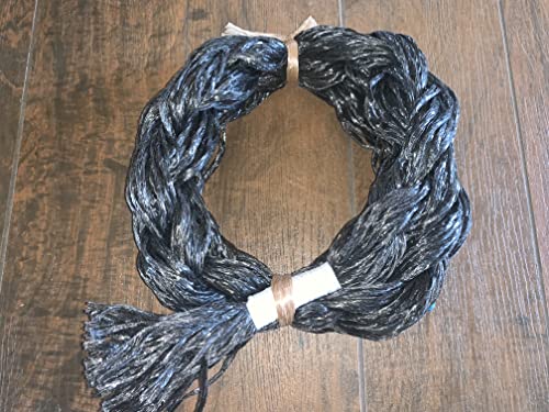 EPT Bull Ropes Adult Saddle Bronc Rein Extra Soft Blue & Orange Cord on Black Poly 6'