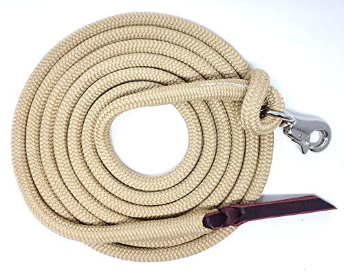 14FT Lead Rope with NP Snap - color: Beige, size: 14 ft. Nickel Trigger Snap