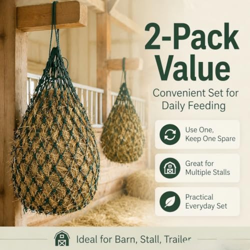 Heavy-Duty Hay Bags (Pack of 2) Hay Nets for Horses and Livestock
