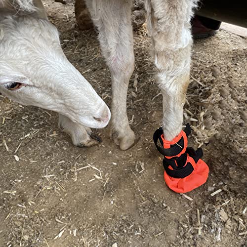 Waterproof Oxford Fabric Goat Booties for Sheep and Goat Hoof Cover, Anti-Dirt Leg Wraps with Adjustable Straps for Barn Use