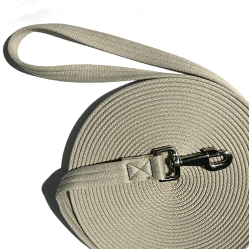 Horse Lunge Line,Horse Training Lunge Line with Alloy Trigger Buckle for Accurate Equestrian Training of 32.8 FT/10 Meters - color: Grayish White