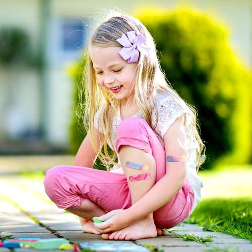 Panelee 120 Pcs Kids Bandages Bulk Waterproof Flexible, Tie Dye Style - style: Tie Dye Style