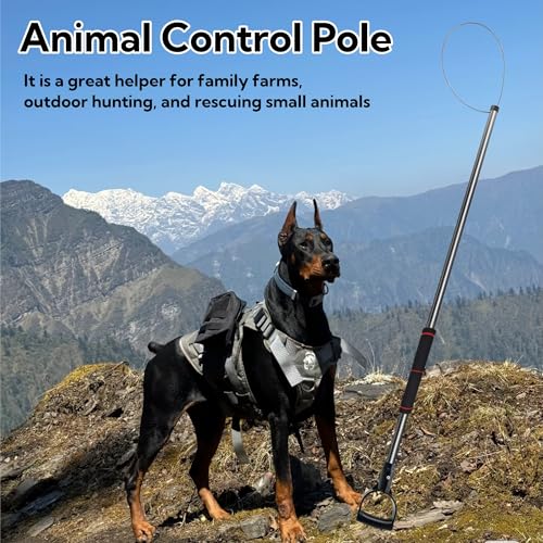 60"-92" Animal Catch Pole Control Tool Noose Holder Net Kit for Dogs Feral Cat Raccoons Hog Pig Fox Coyote Bulldog Wolf Goat Lizards Boar Bichon Calf Piglet Gator