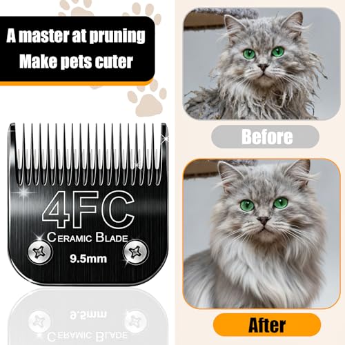 Dog Grooming Blades Compatible with Andis Clippers 4FC Blade (9.5mm) - size: Black(4FC)