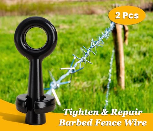 Elsjoy 2 Pack Barbed Wire Pullers, Fence Stretcher Tool Wire Gripper for Stretching Wire, Fence Barb Wire Tighten Tools