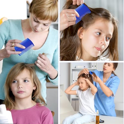 Lice Comb, 7 Pcs Flea Comb, Hair Double Sided Fine Tooth Combs, Removal Dandruff,Plastic Louse Combs and Lice Brush for Head Lice Treatment