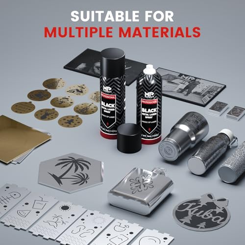 Monport Laser Marking Spray,Metal Laser Marking Fluid for CO2 Laser Engravers,14oz High Contrast Aerosol Black Spray for Laser Engraving Metal,Laser Ink for Aluminum,Stainless Steel, and Brass More...