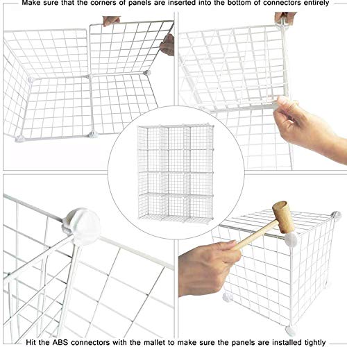 C&AHOME Wire Cube Storage, 12-Cube Storage Organizer Metal, C Grids, White - color: White