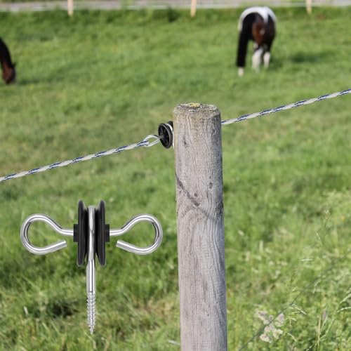 25Pcs Electric Fence Wood Post Anchors Screw-in Gate Hooks