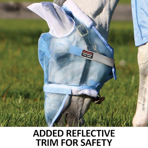 Schneiders Mosquito Mesh II Fly Horse Masks | Insect Protection & UV Shield | Breathable 350D Mesh | Contoured Fit | Safety Reflective Trim - style: Horse With Nose Cover