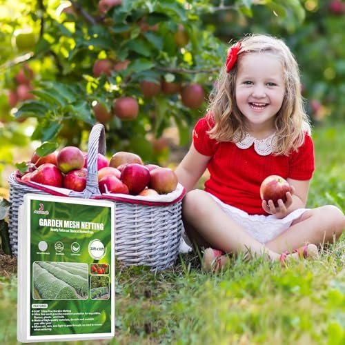 Jevrench 10 x 50 ft Garden Netting Row Cover, Ultra Fine Mesh for Plants | Protective Plant Netting for Gardens, Raised Beds and Greenhouses, Mesh Cover for Vegetables, Fruit Trees and Flowers - size: 10ft x 50ft