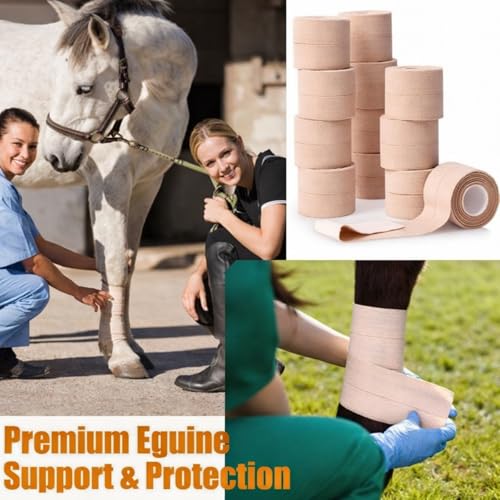 Geiserailie 12 Rolls 2 Inches Elastic Tape Self Adhesive Wrap Sports Pets | Cohesive Stretch for Ankle Knee Wrist, Sticks to Itself Not Skin Hair, Athletic Training Pet Animal Protection, Tan Beige - size: 2 Inch