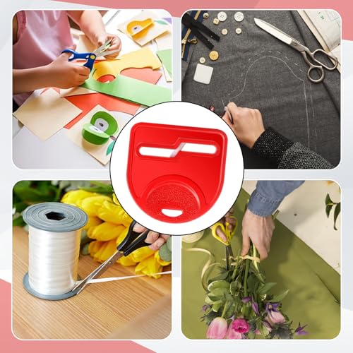 2 Pack Scissor Sharpener Tool, Handheld Mini Sharpener for Fabric & Hair Scissors, Quick Repair for Dull Blades, Portable Design for Home & Travel(Red)