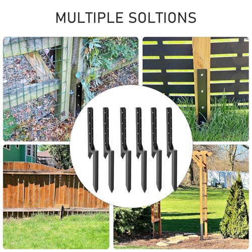 Colinktool 6Pack Fence Post Repair Stake Kit,Heavy-Duty Metal Decking Posts