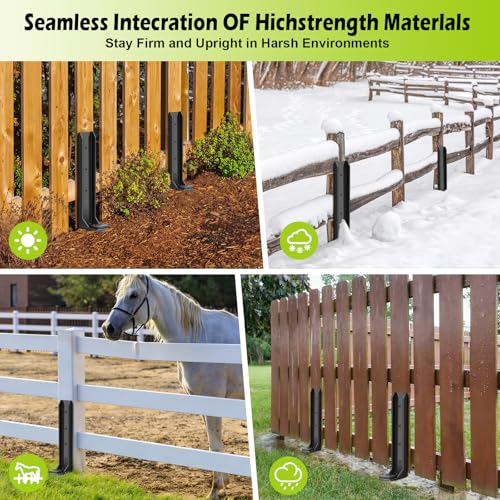 4 Pcs Fence Post Repair, Heavy Duty Fence Post Anchor Ground Stakes for Repair Tilted, Broken Wood Fence Post with Install Accessories (Special Edition) - style: 4 pcs Special Edition