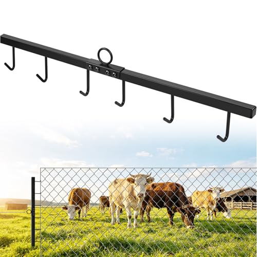 Steel Chain Link Fence Stretcher with 6 Thicken Hook | Anti-rust Surface Woven Wire Fence Stretcher, Upgrade Field Fence Stretcher with Reinforced Lining, Detachable Structure
