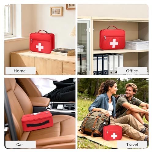 Gatycallaty First Aid Bag Empty Emergency Treatment Medical Bags Multi-Pocket for Home Office Car Traveling Hiking Trip (Medium, Pack of 2) - size: Medium, Pack of 2