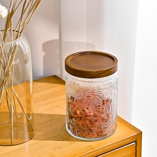 Adodeen Glass Storage Containers With Lids, Glass Jars With Lids, 24OZ - color: Sunflower-24oz