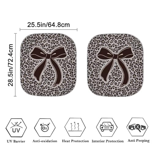 Camo Bow Car Windshield Sun Shade 2pcs Folding Car Front Window Sunshade Auto Shade for Windshield Visor Blocks UV Rays Car Accessories Universal Fit Most Cars Women Men - color: Camo Bow