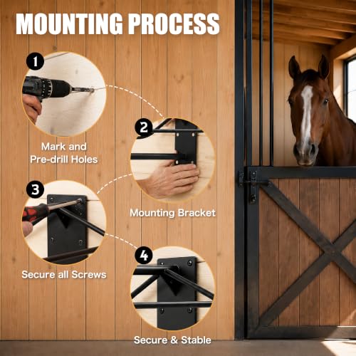 2 PCS Saddle Racks and 2 PCS Horse Whip Crop Holder Rack Wall Mounted for English Western Saddles Horses Blanket Whip,Horse Tack Storage Set for Horse tack Storage,tack Room,Stable,barn,Garage
