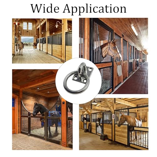 2Pcs M8*60 Stainless Steel Cross Tie Ring for Horse, Wall Mount Block Tie Rings for Horse Stall Stable Barn Supplies Equestrian Hitching Ring Hardware - size: Stainless Steel