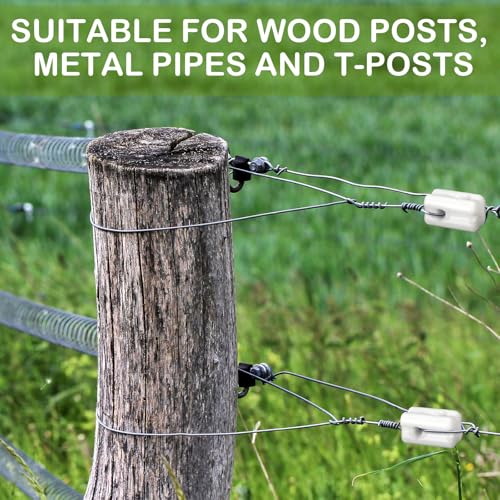 Honeydak 10 Pcs Ceramic Insulator Porcelain Insulator Heavy Duty Porcelain Bullnose Connector for Wooden Post Electrical Wire Post Wire Ground Farm Fencing Agricultural Supplies