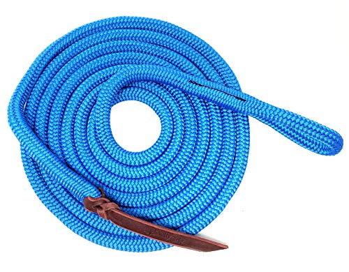 Double Braid Lead Rope with Eye Splice Loop, 12-14FT Lengths (Blue, 12 ft.) - color: Blue, size: 12 ft.