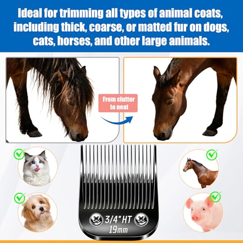 Dog Grooming Replacement Blades Compatible with Andis Dog Clippers - size: Black-3/4"HT-2PCS