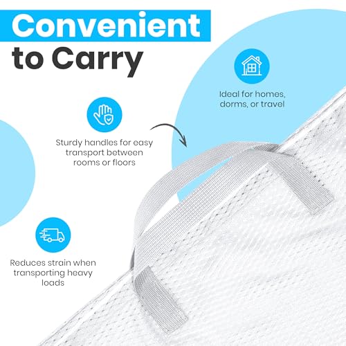 Handy Laundry Mesh XL Laundry Bag 24"x36" with Shoulder Strap, White | XL 24x36 Mesh Laundry Bag, Handles & Shoulder Strap, Breathable, Machine Washable, Dorm Travel Bedding, White - color: White, size: 1-Pack