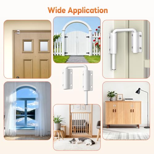 Upgraded Sliding Door Loop Lock, Gate Latches, White-4PCS - color: White-4PCS