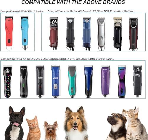 3Pack Dog Grooming Wide Blade,Detachable Pet Dog Grooming Blades,Compatible with Andis,Oster A5,Wahl km10 Clippers.(4FW+5FW+7FW) - color: 4+5+7FW