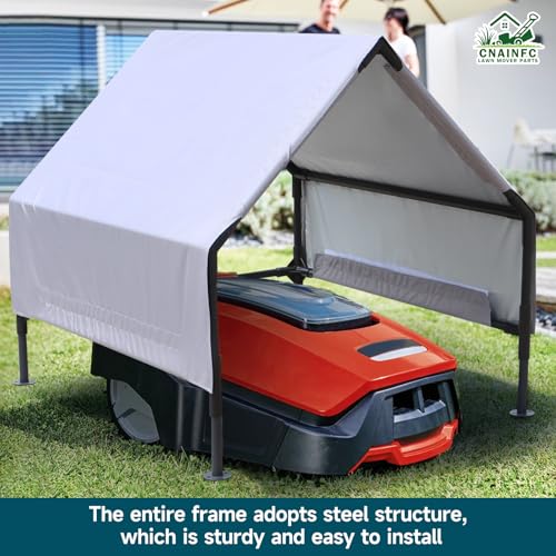 Robot Mower Garage,Shelter for All Mowers,Thickened Polyester Oxford Cloth - color: Gray