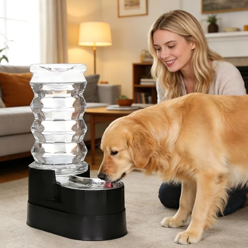 RIZZARI 8L Elevated Dog Waterer: Comfort Height Design - color: Classic Black, size: 8L