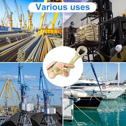 3 Pack 1T Cable Grip, 2204 lbs Wire Gripper, Wire Rope Tightener, Cable Pulling Tool, Carbon Steel Wire Stretcher with Swing Latch, Steel Cable Puller Tool for Wire Rope, Electricity, Industry - size: 3 Pack 1T Cable Grip