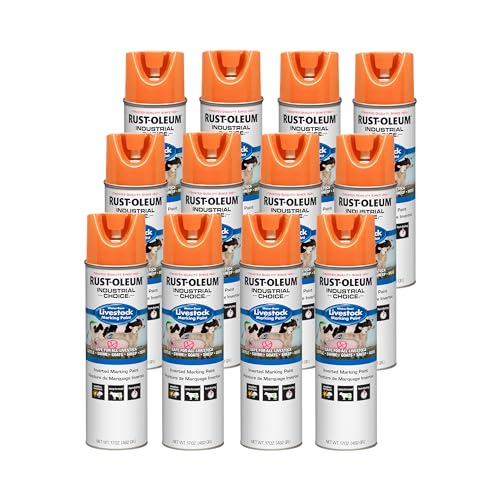 Rust-Oleum Livestock Marking Spray Paint, Fluorescent Orange
